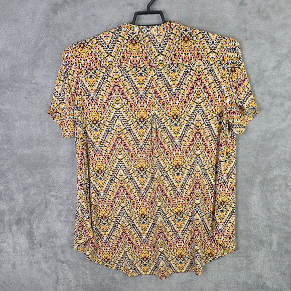 Womens Est. 1946 Multicolor Chevron Pattern Blouse Short-Sleeve Size 18/20W - Picture 4 of 8